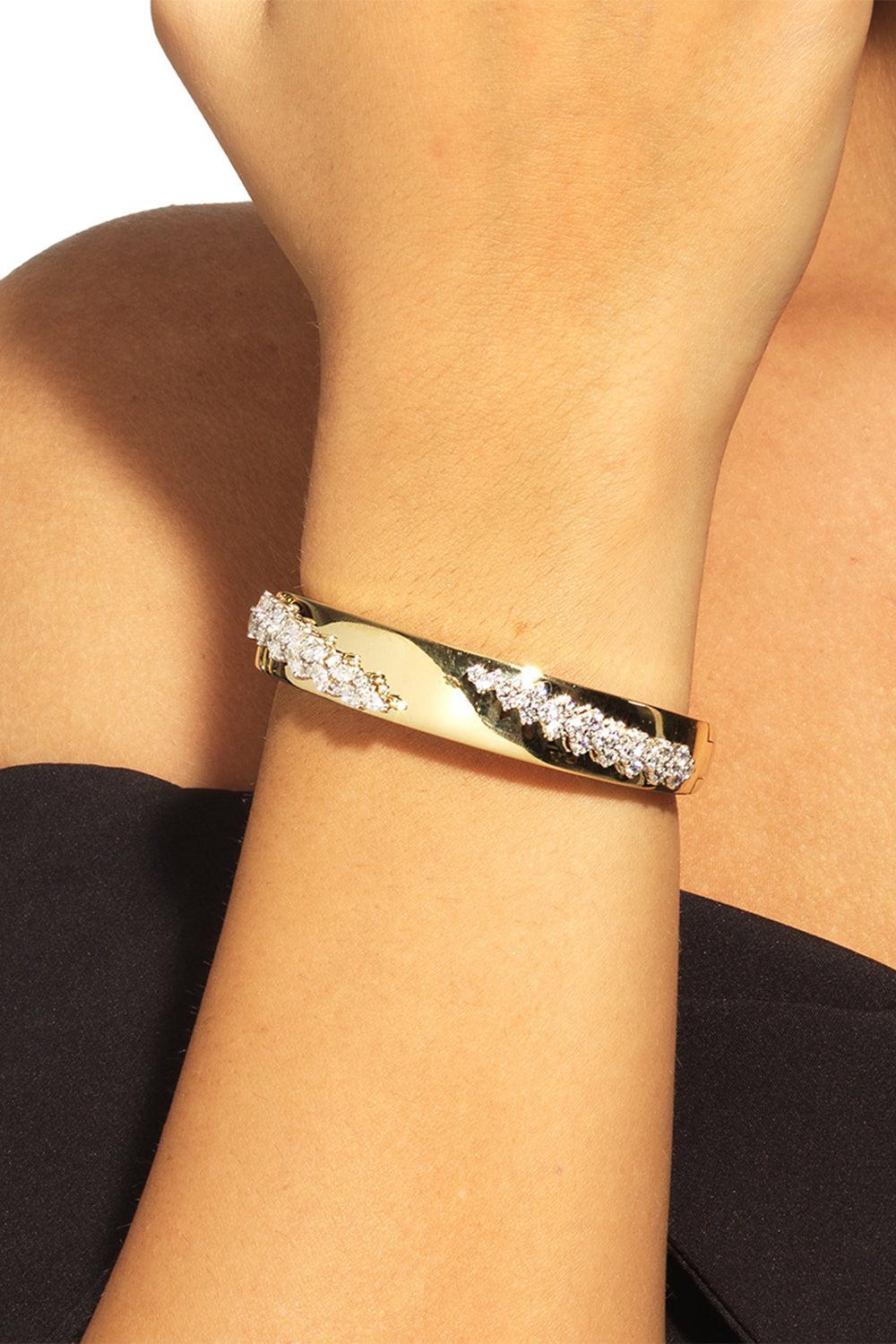 Golden Strada Bangle Bracelet-YELLOW GOLD-JEWELRYFINE JEWELBRACELET O-YEPREM JEWELLERY