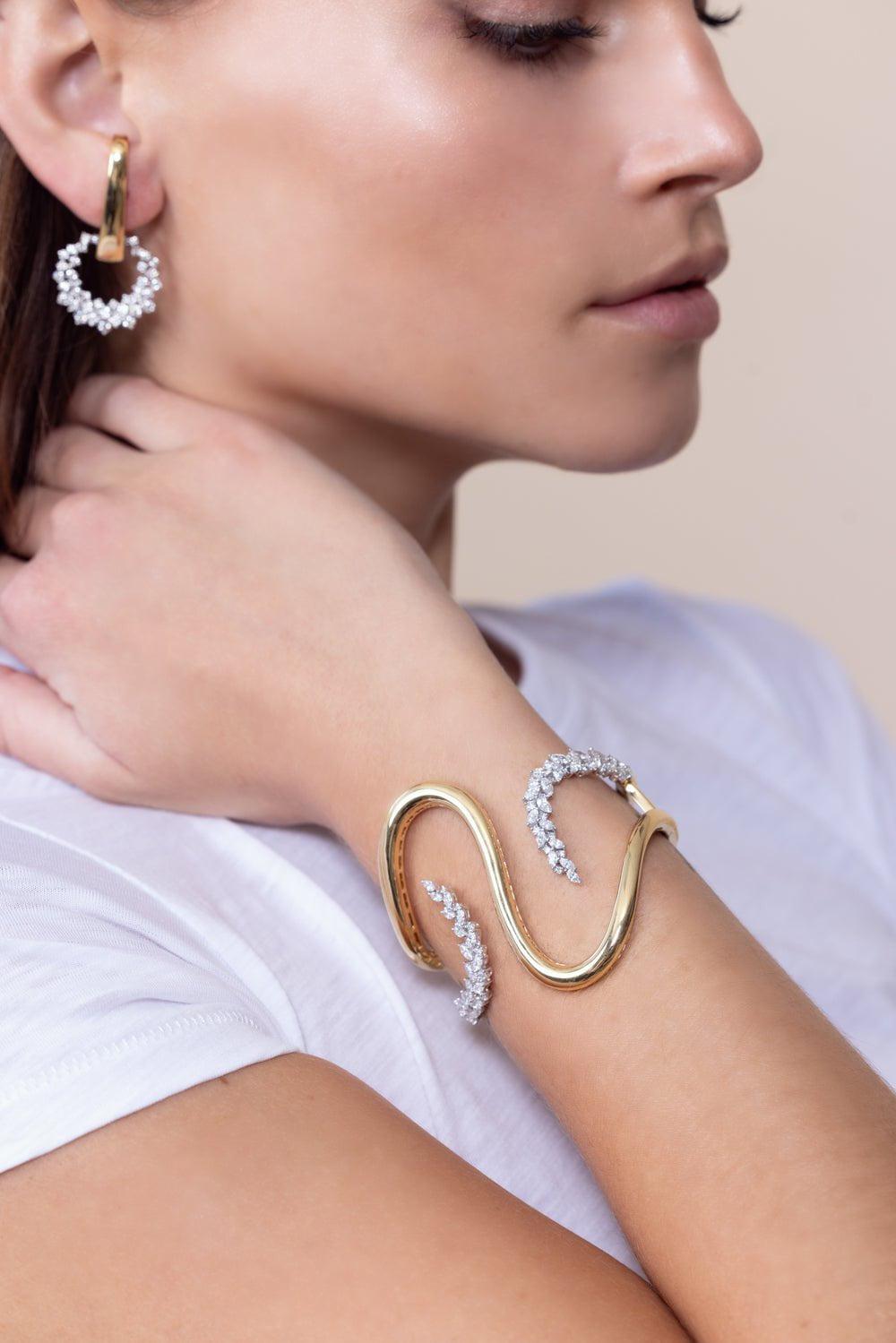 YEPREM JEWELLERY-Golden Strada Bangle Bracelet-YELLOW GOLD