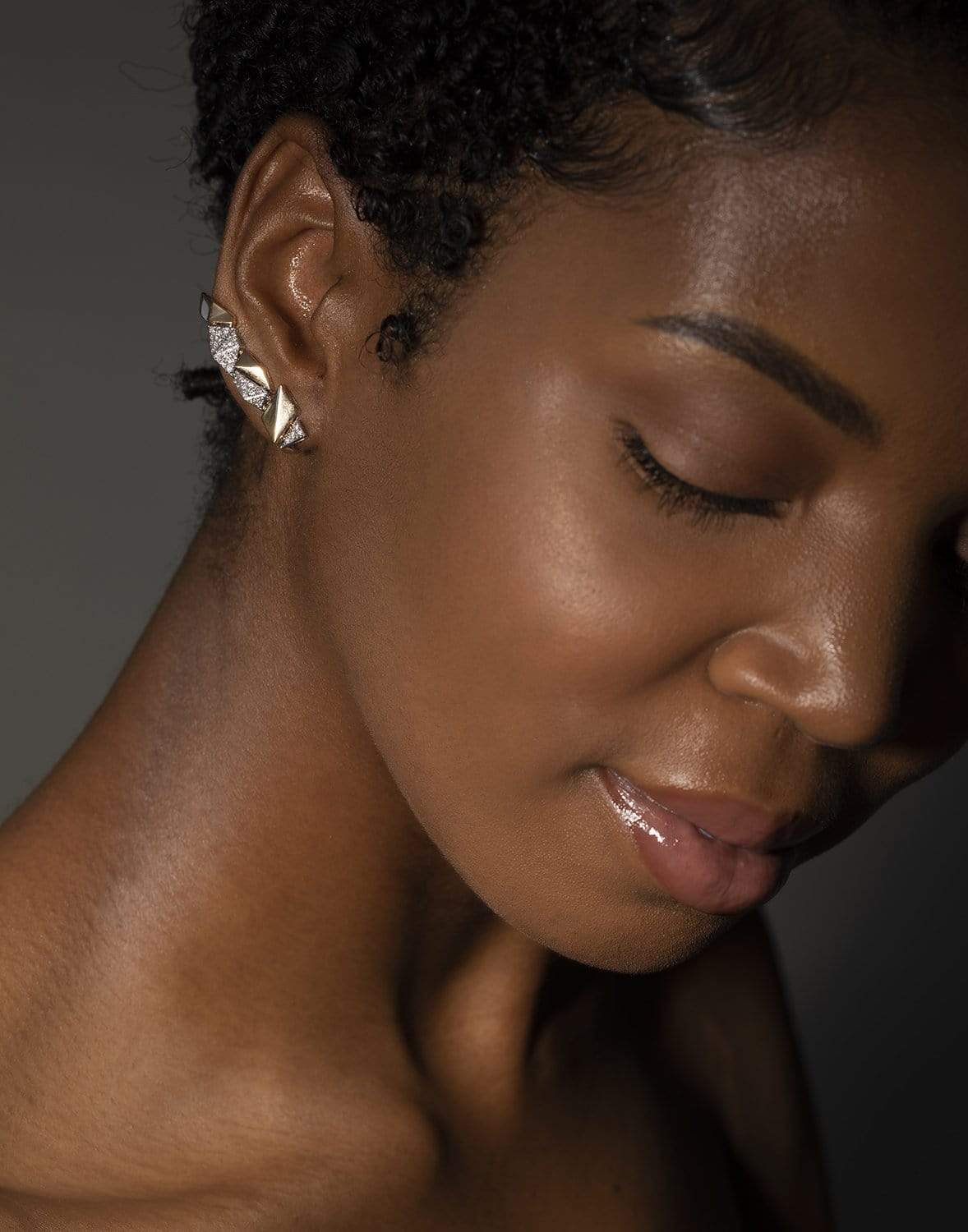 YEPREM JEWELLERY-Pink Strada Earclimbers-ROSE GOLD