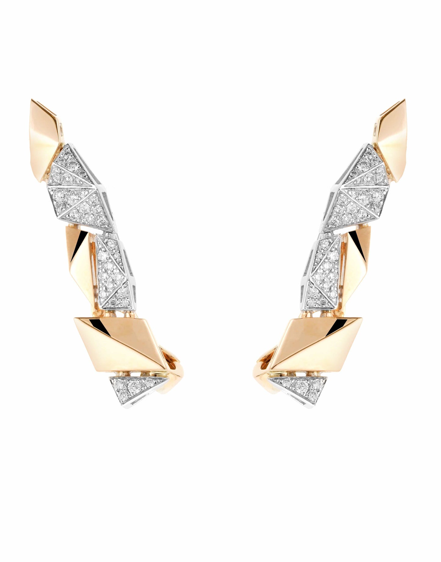 YEPREM JEWELLERY-Pink Strada Earclimbers-ROSE GOLD