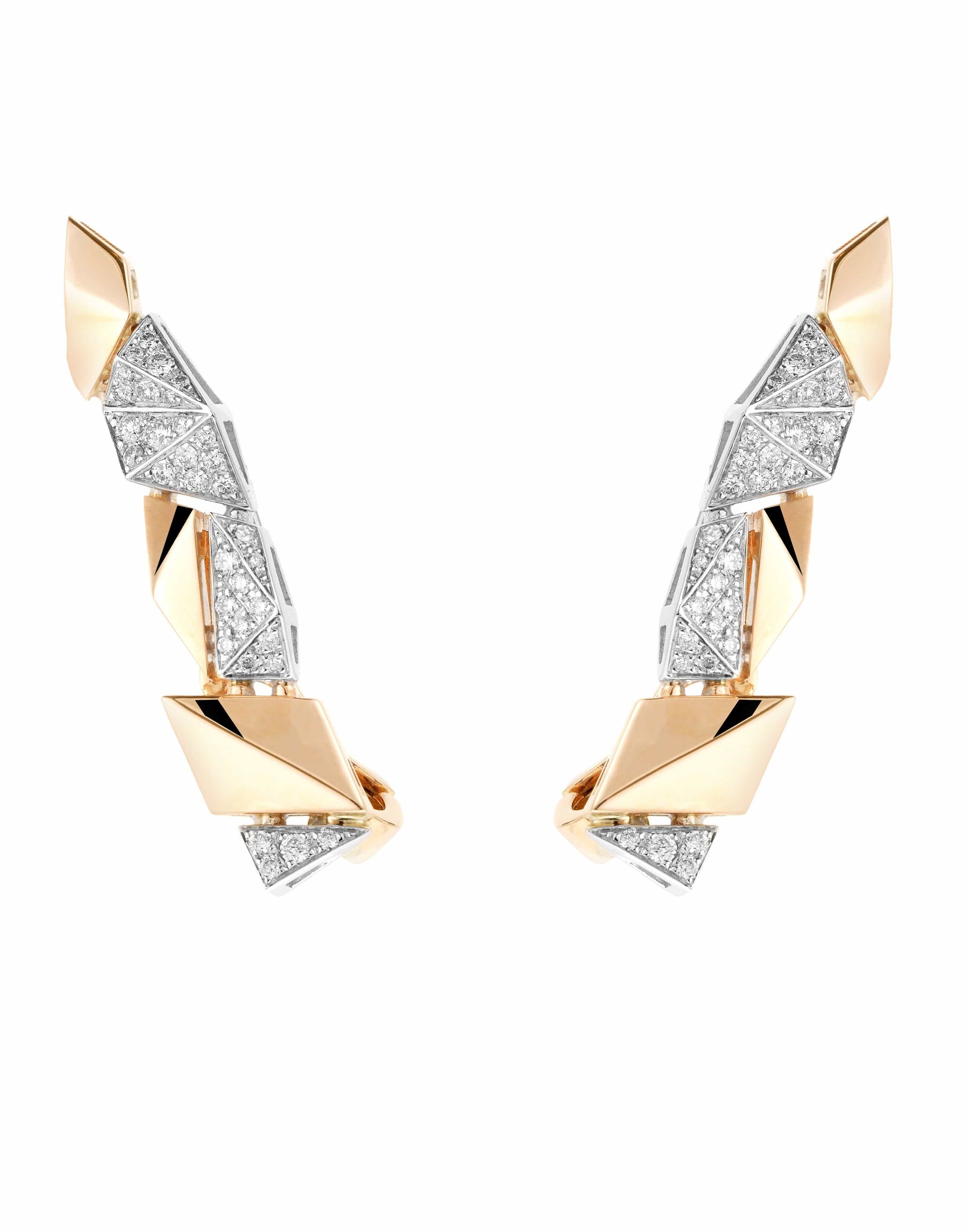 YEPREM JEWELLERY-Pink Strada Earclimbers-ROSE GOLD