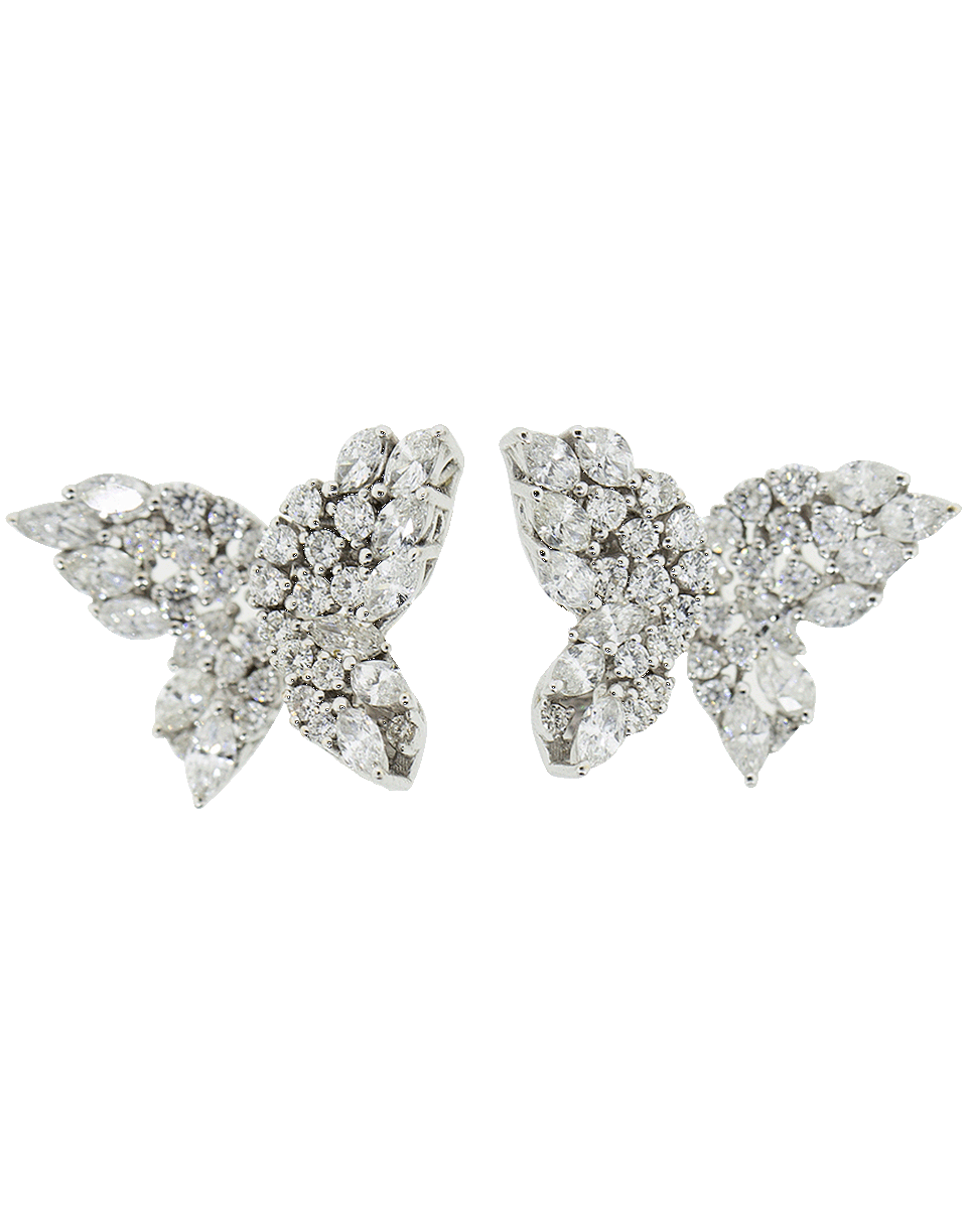 YEPREM JEWELLERY-Diamond Butterfly Earrings-WHITE GOLD
