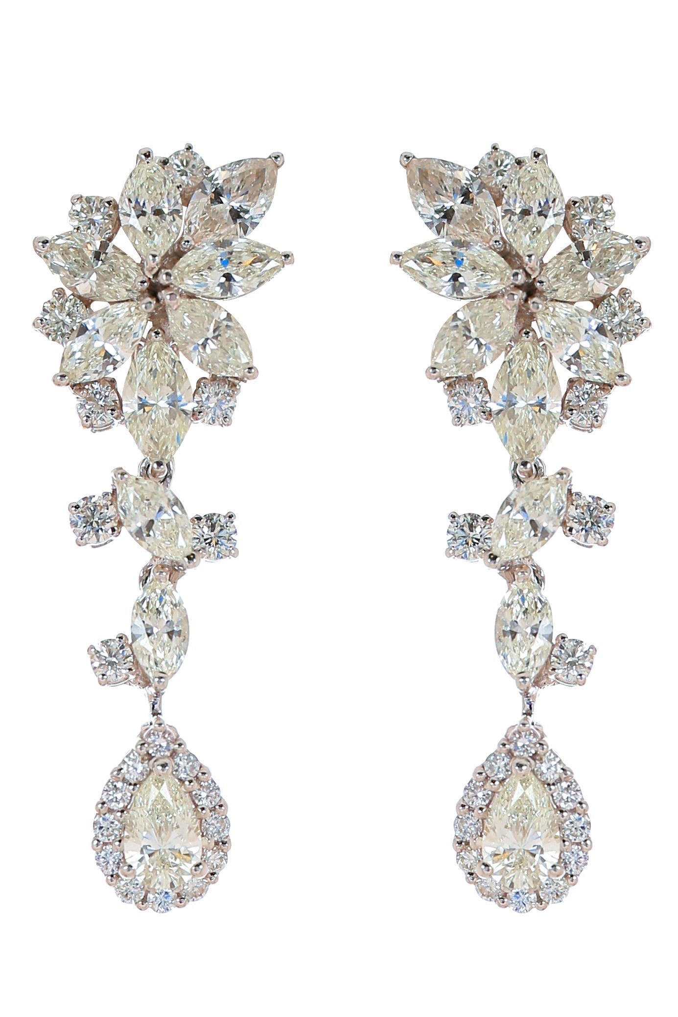 YEPREM JEWELLERY-Diamond Drop Earrings-WHITE GOLD