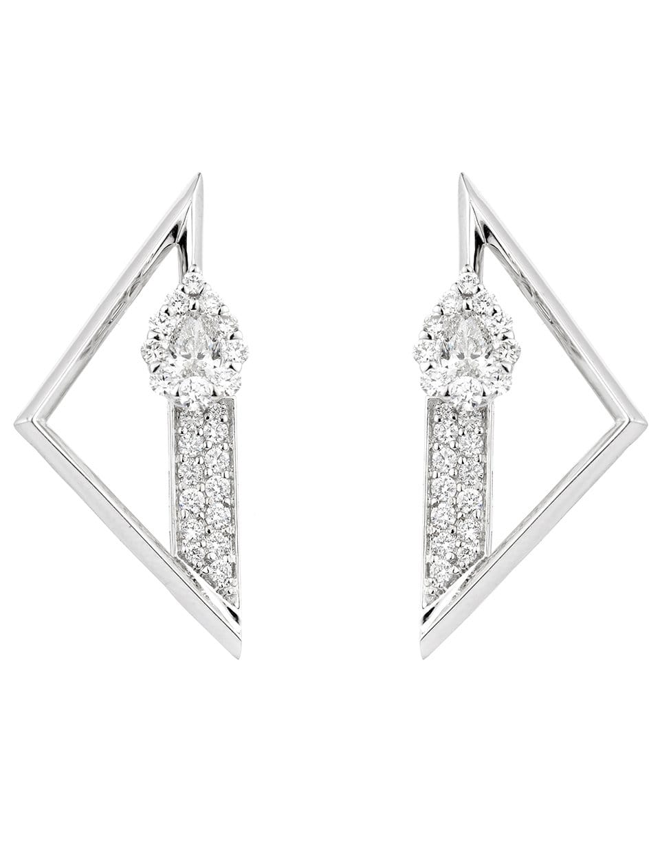 YEPREM JEWELLERY-Diamond Triangle Earrings-WHITE GOLD