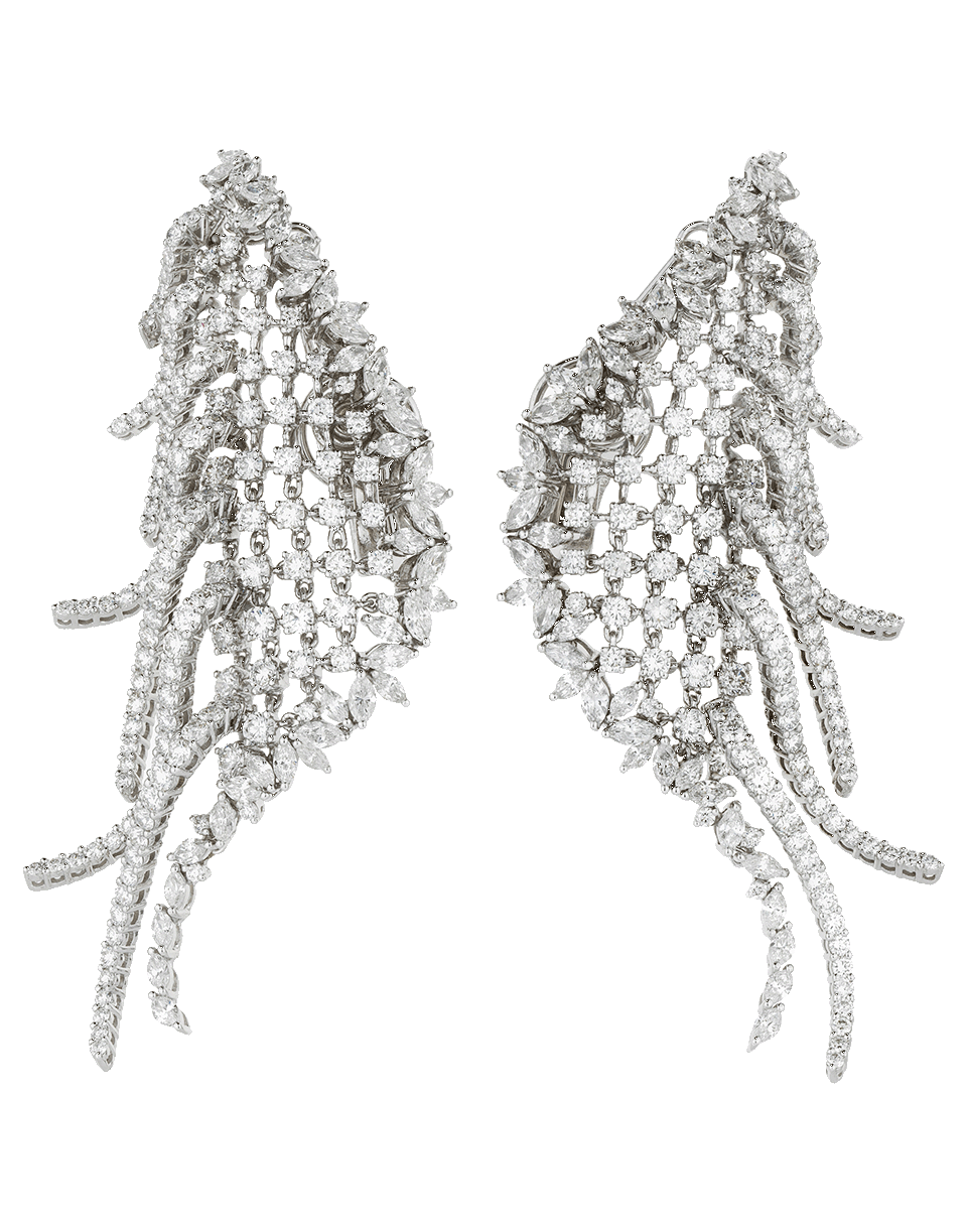YEPREM JEWELLERY-Fringe Diamond Earrings-WHITE GOLD