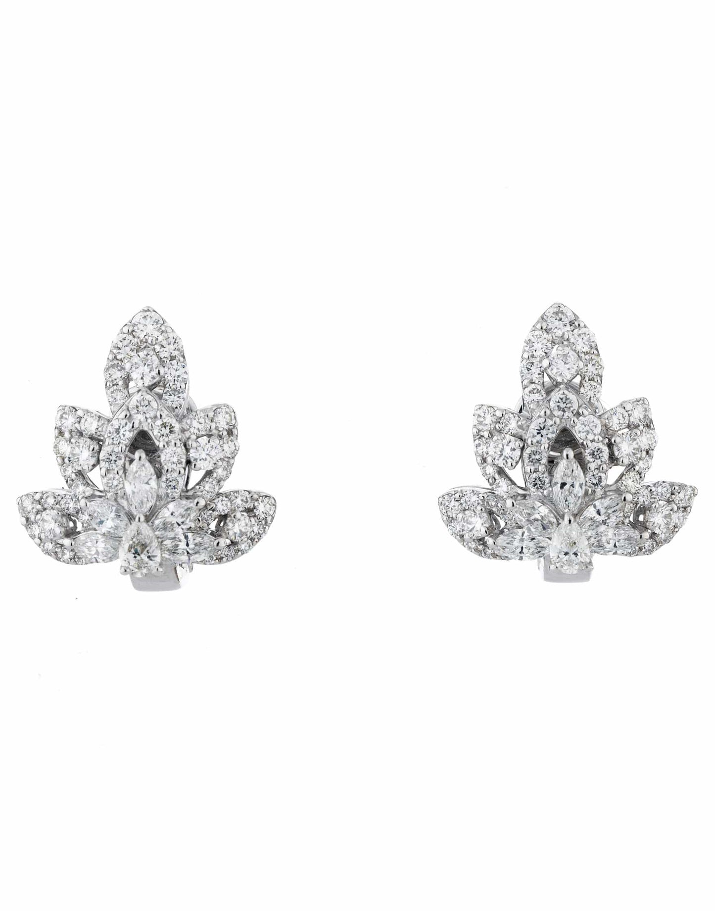 YEPREM JEWELLERY-Pear Diamond Earrings-WHITE GOLD