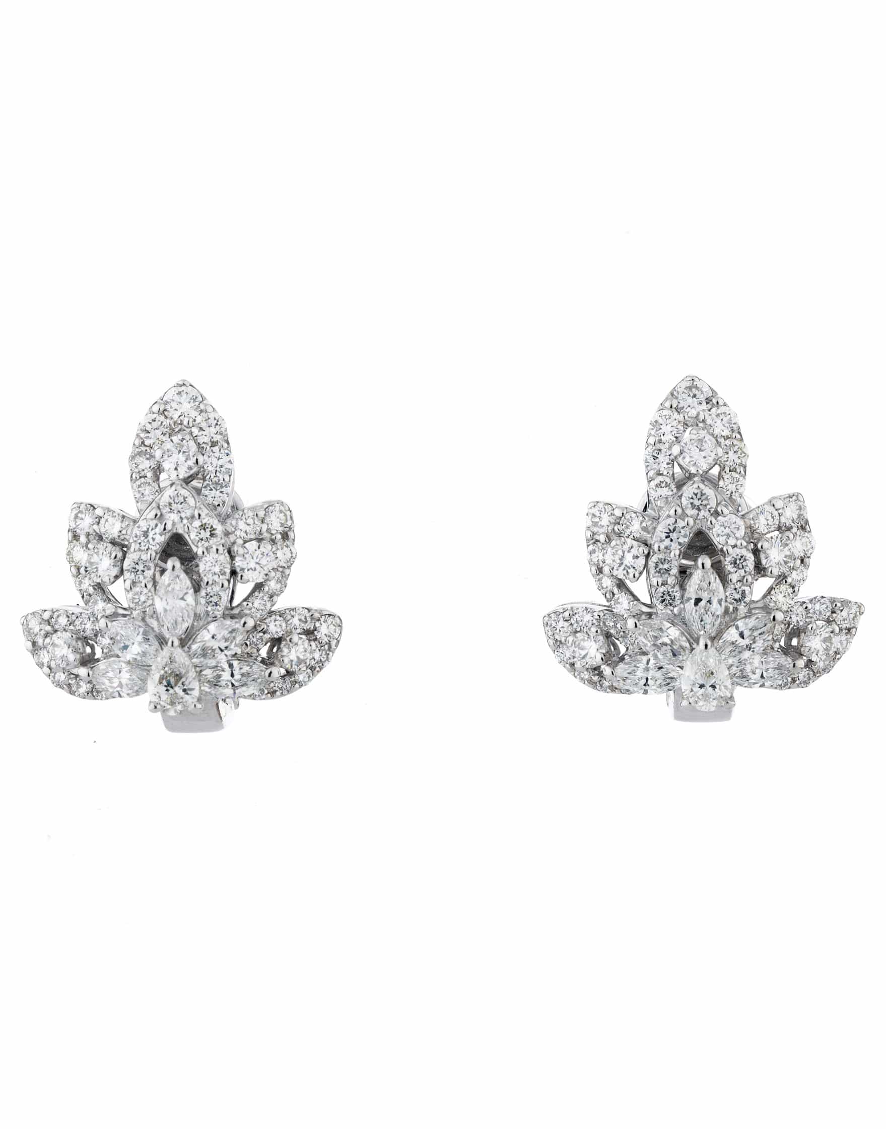 YEPREM JEWELLERY-Pear Diamond Earrings-WHITE GOLD