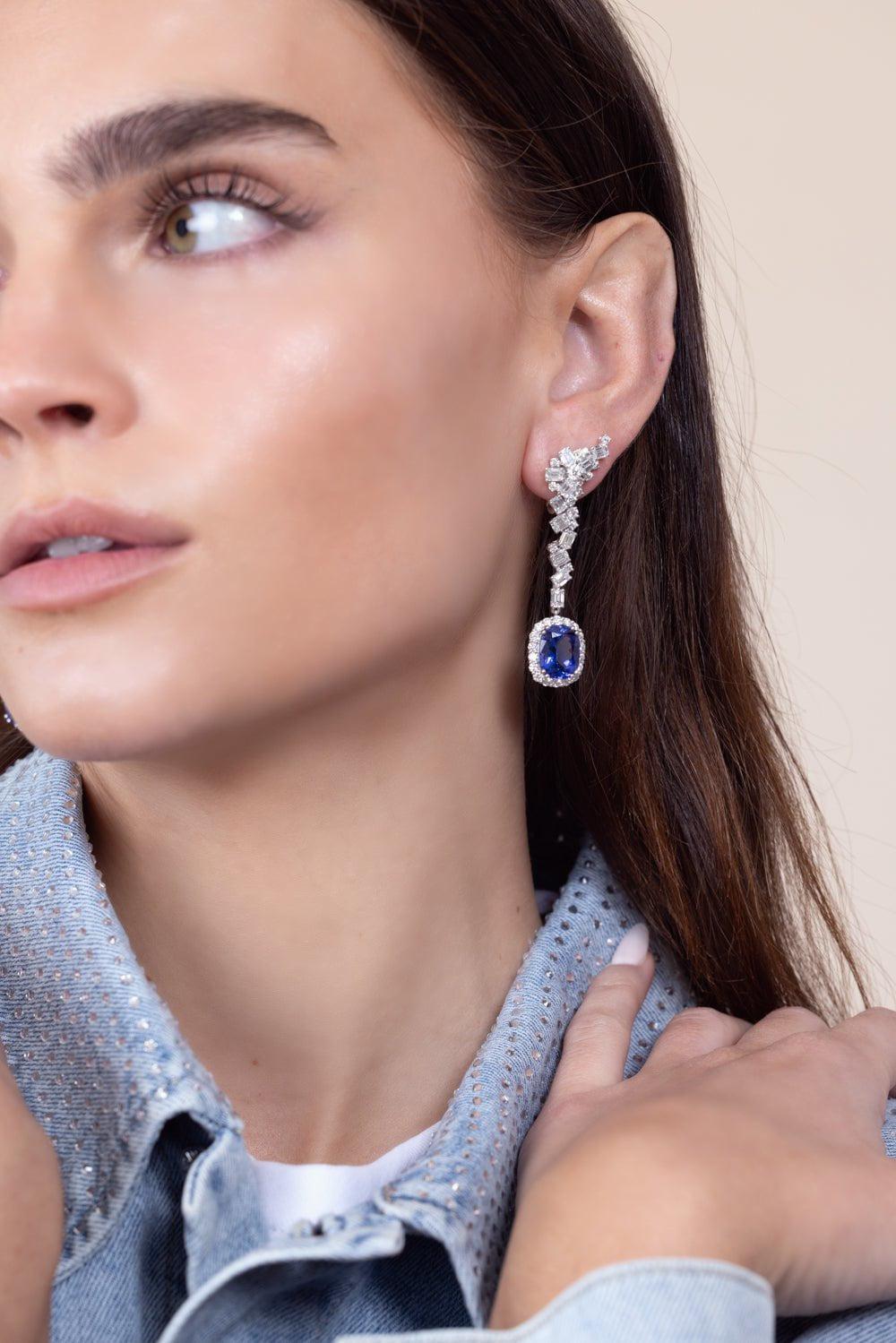 YEPREM JEWELLERY-Reign Supreme Drop Earrings-WHITE GOLD