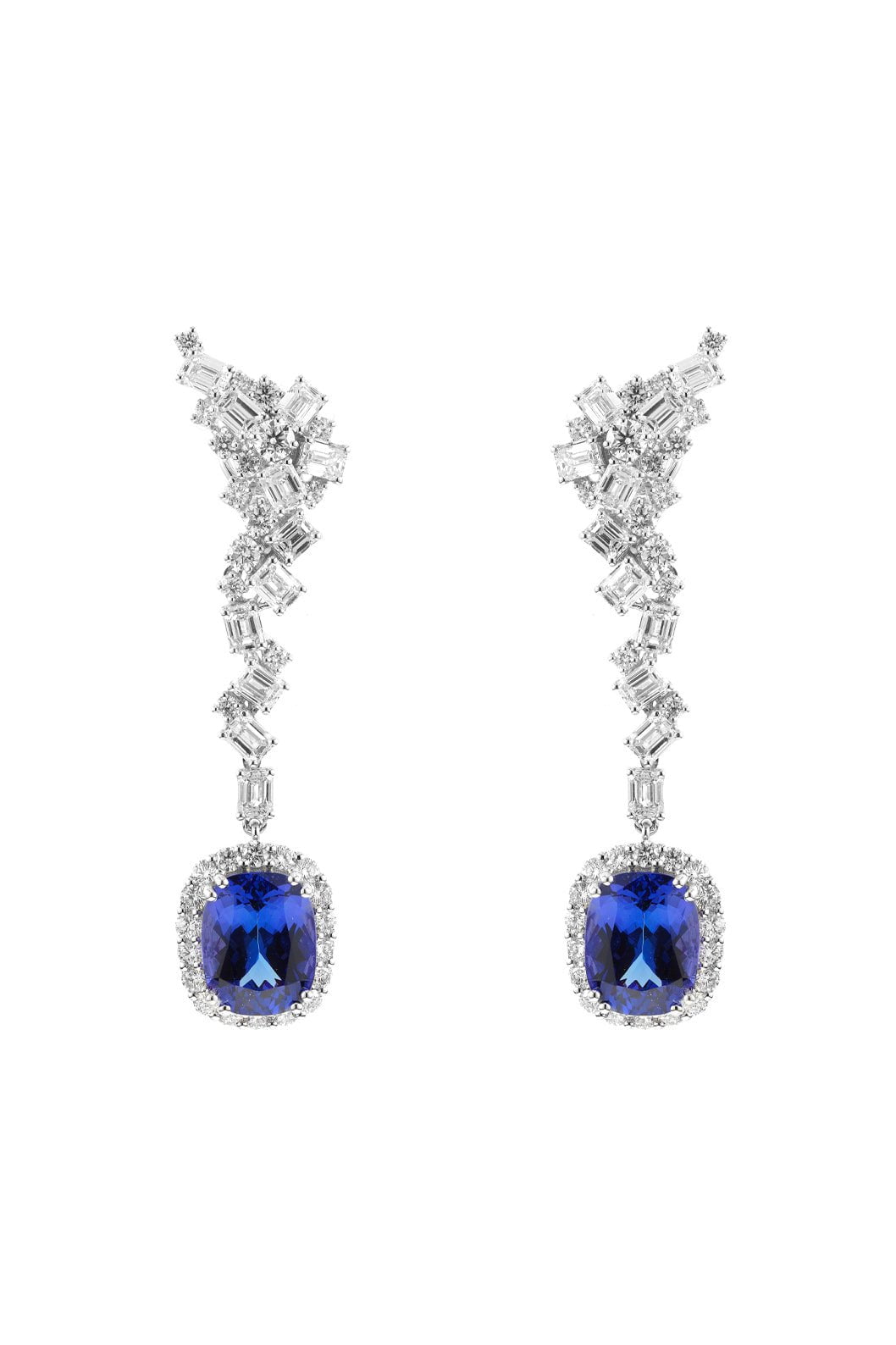 YEPREM JEWELLERY-Reign Supreme Drop Earrings-WHITE GOLD