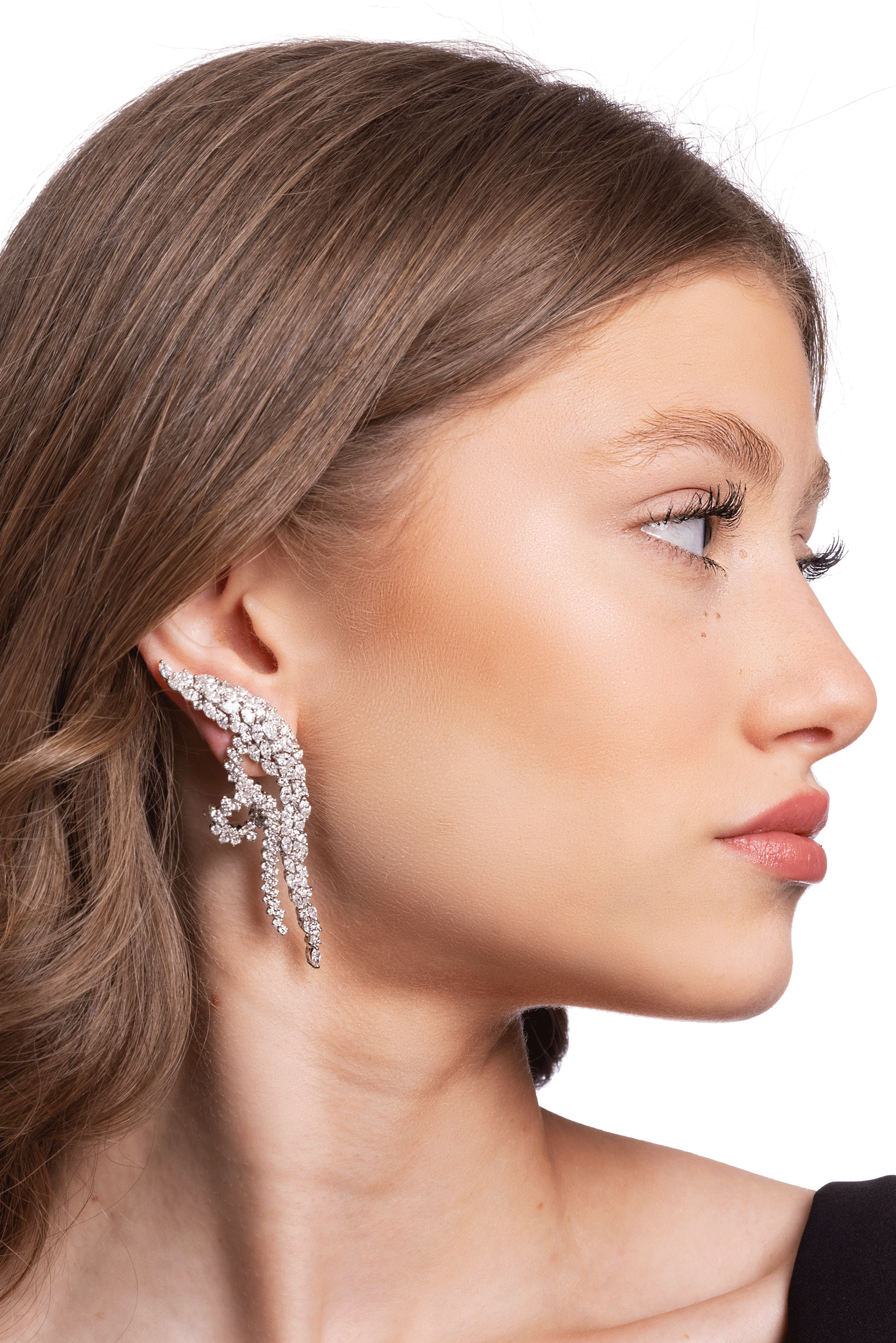 Y-Couture Diamond Climber Earrings-WHITE GOLD-JEWELRYFINE JEWELEARRING-YEPREM JEWELLERY