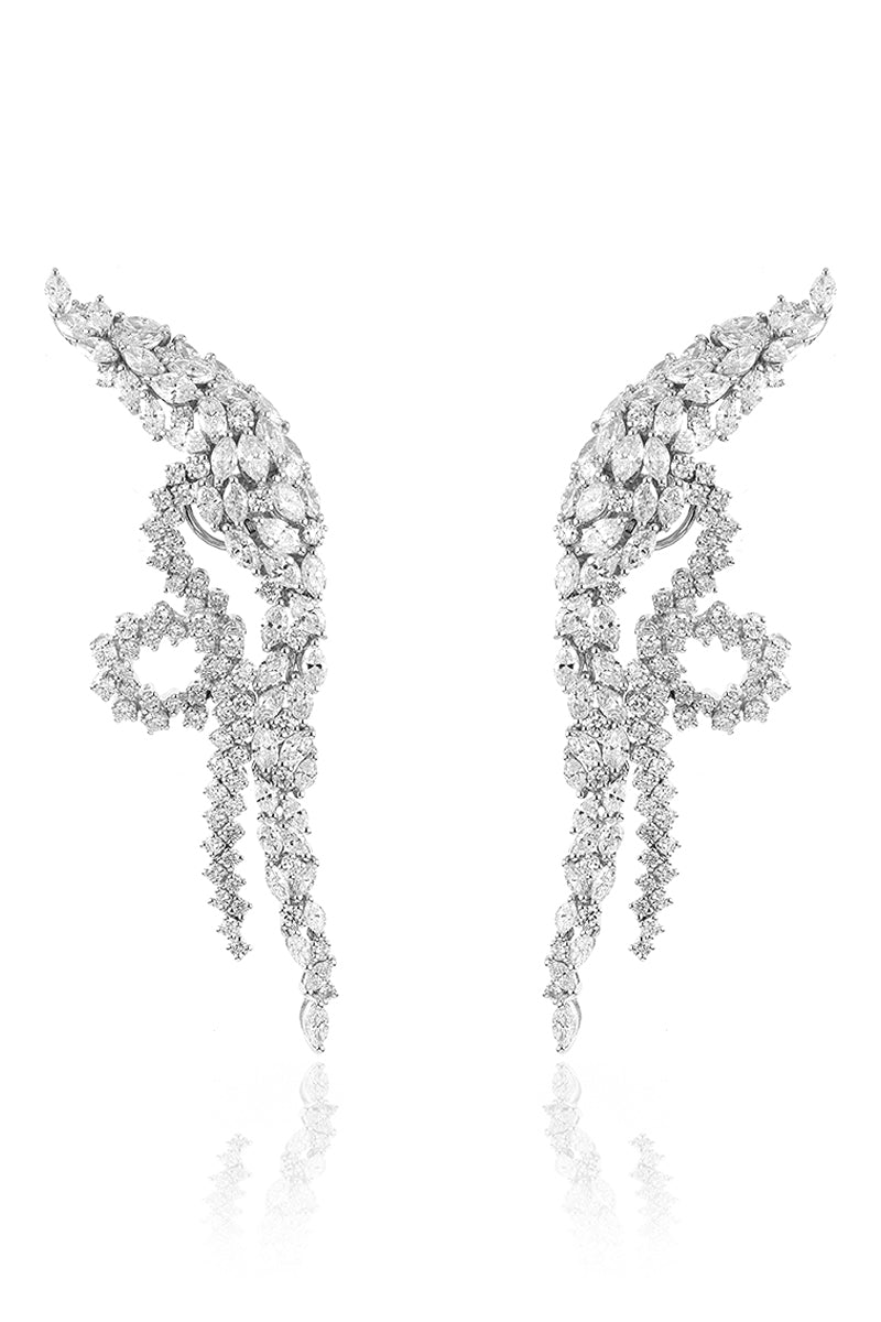 Y-Couture Diamond Climber Earrings-WHITE GOLD-JEWELRYFINE JEWELEARRING-YEPREM JEWELLERY