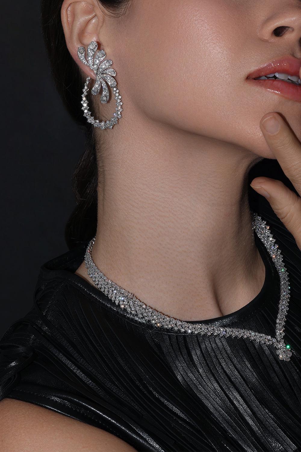 Y-Couture Diamond Earrings-WHITE GOLD-JEWELRYFINE JEWELEARRING-YEPREM JEWELLERY