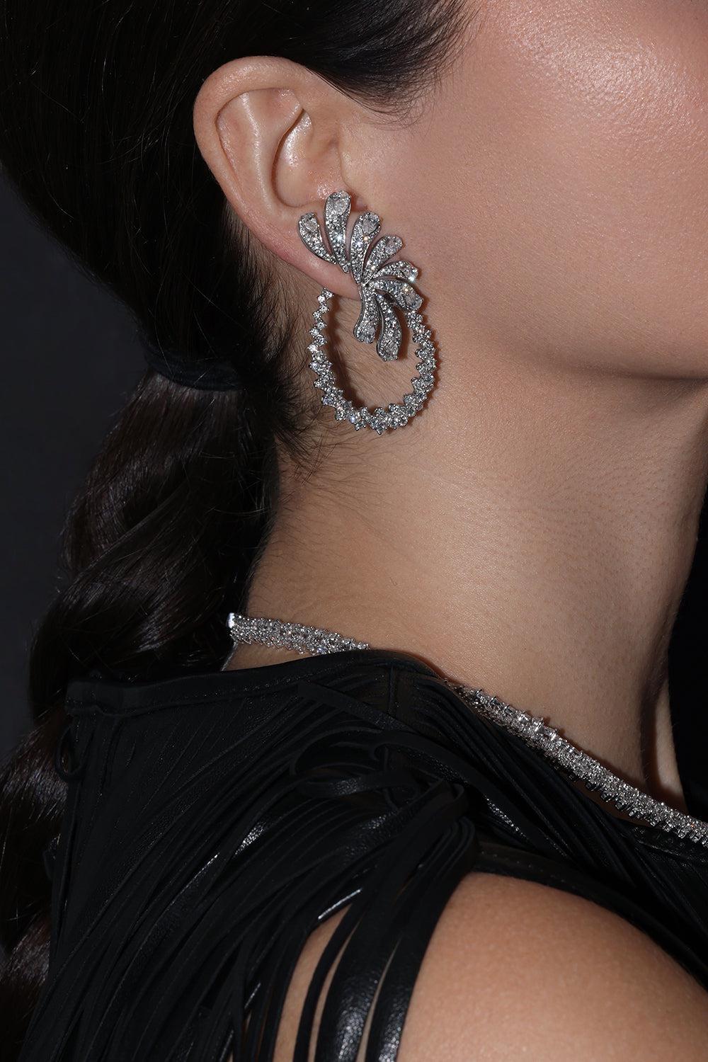 Y-Couture Diamond Earrings-WHITE GOLD-JEWELRYFINE JEWELEARRING-YEPREM JEWELLERY