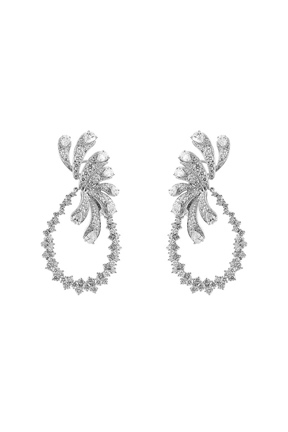 Y-Couture Diamond Earrings-WHITE GOLD-JEWELRYFINE JEWELEARRING-YEPREM JEWELLERY