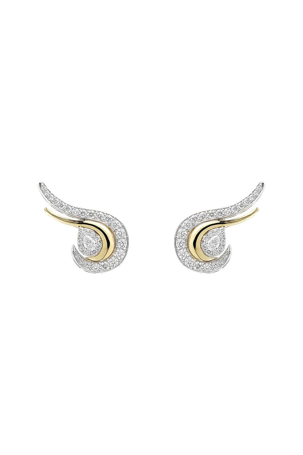 Golden Strada Diamond Stud Earrings-YELLOW GOLD-JEWELRYFINE JEWELEARRING-YEPREM JEWELLERY