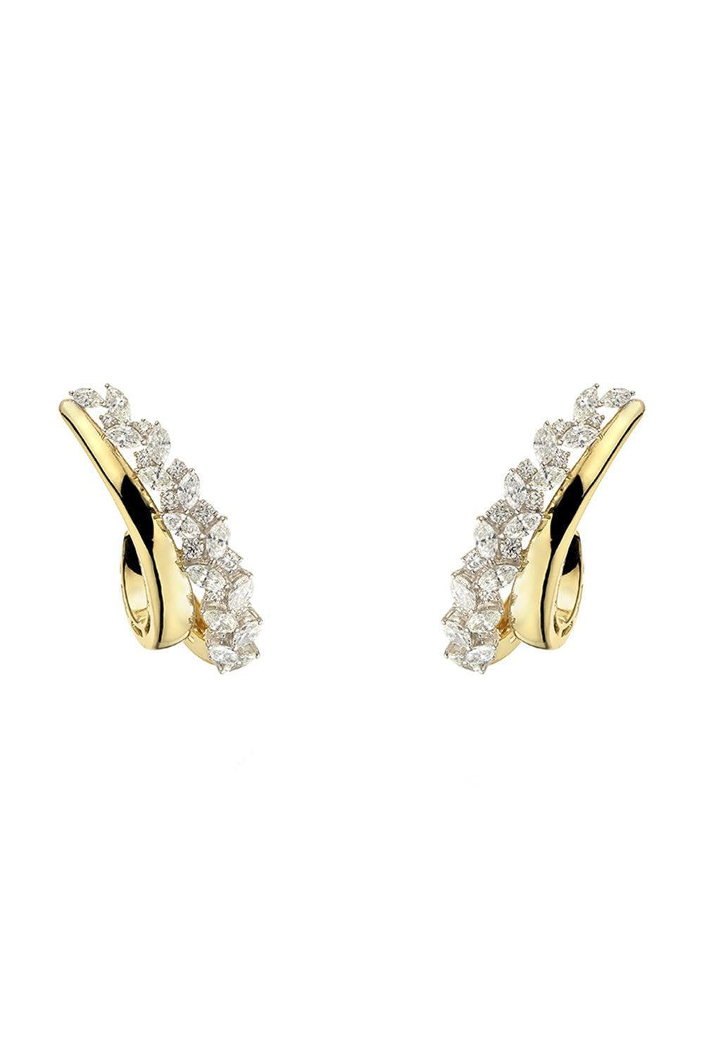 Golden Strada Diamond Whisper Earrings-YELLOW GOLD-JEWELRYFINE JEWELEARRING-YEPREM JEWELLERY
