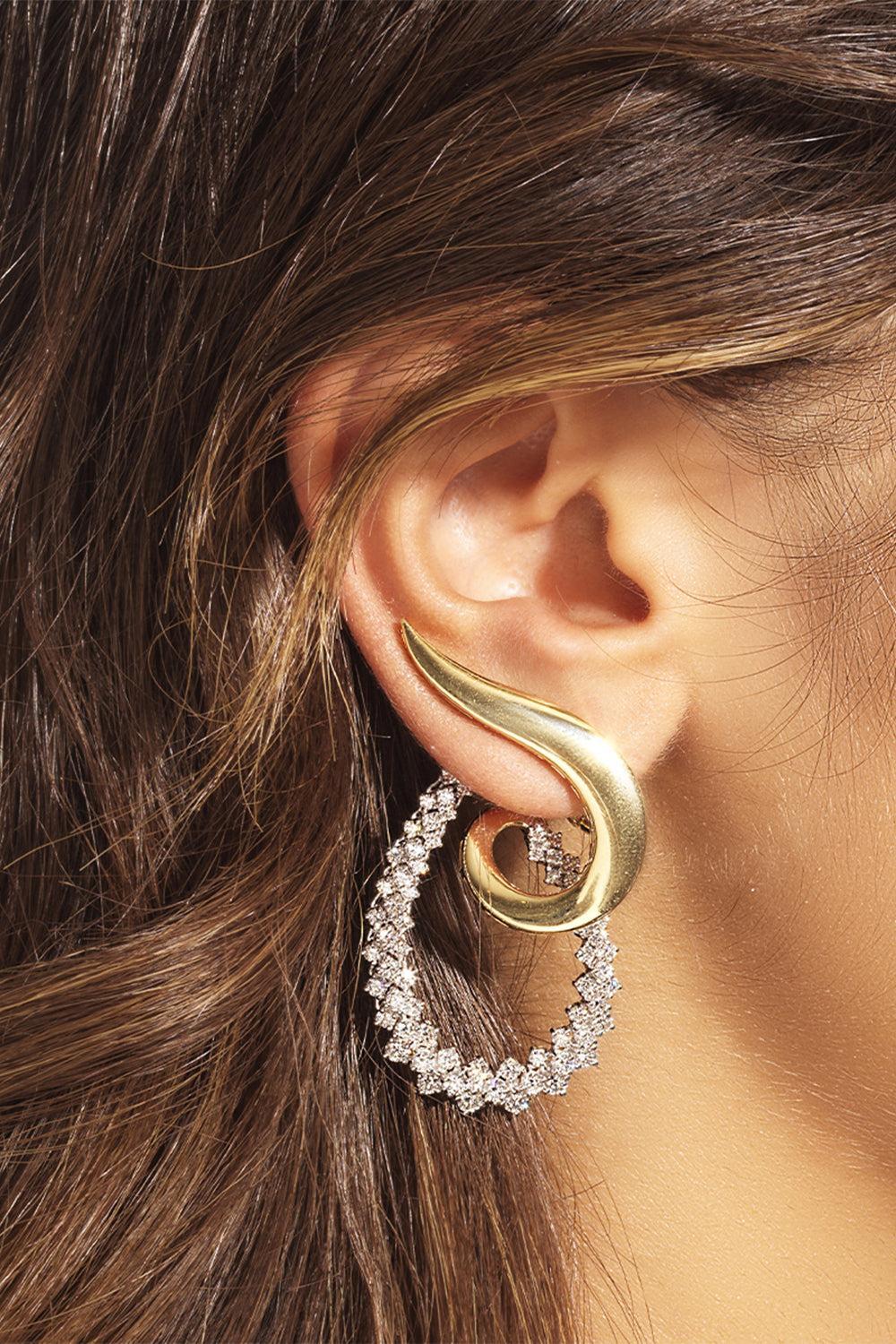 Golden Strada Drop Earrings-YELLOW GOLD-JEWELRYFINE JEWELEARRING-YEPREM JEWELLERY