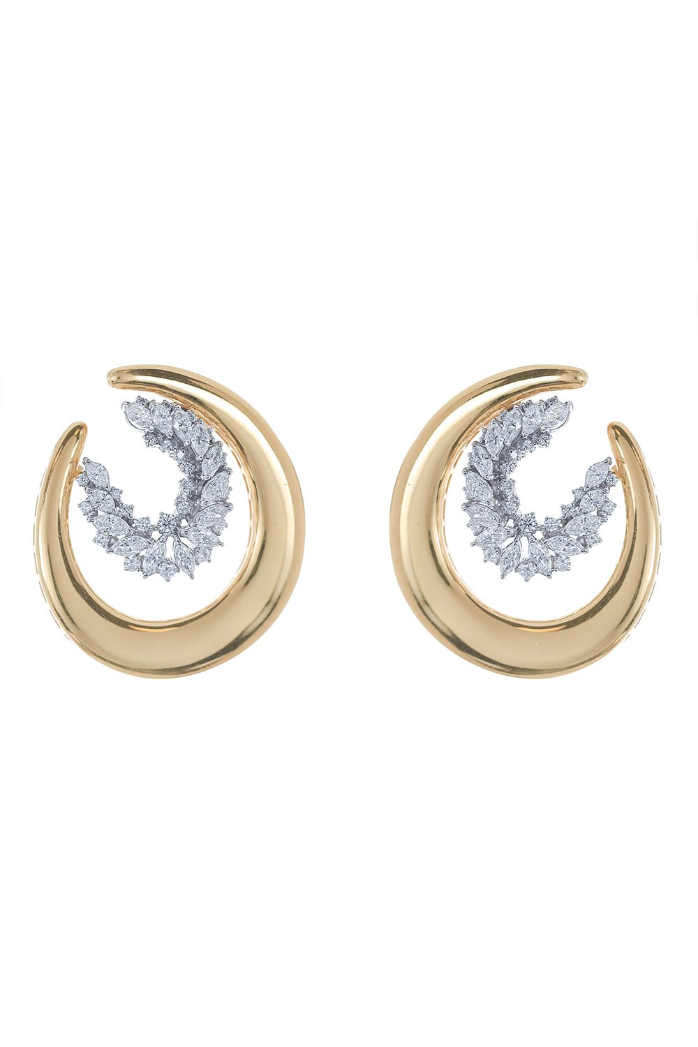 YEPREM JEWELLERY-Golden Strada Drop Earrings-YELLOW GOLD