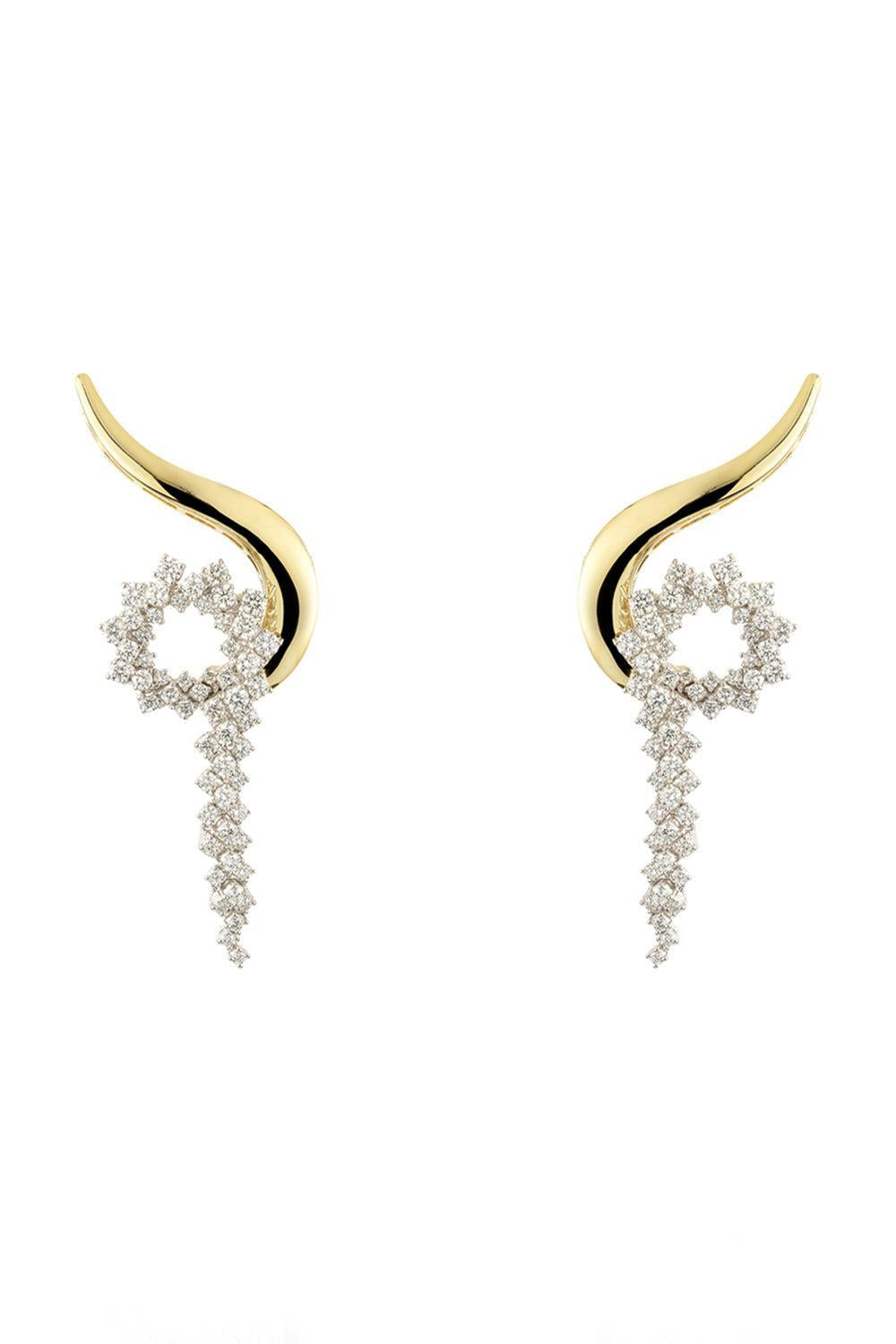 Golden Strada Drop Earrings-YELLOW GOLD-JEWELRYFINE JEWELEARRING-YEPREM JEWELLERY