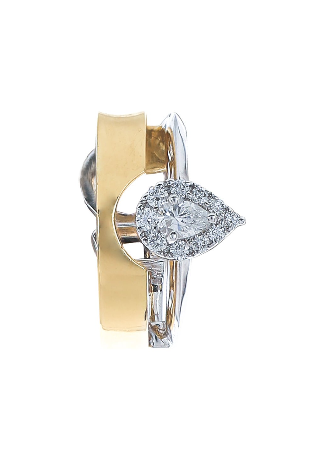 YEPREM JEWELLERY-Raindrop Diamond Ear Cuff-YELLOW GOLD