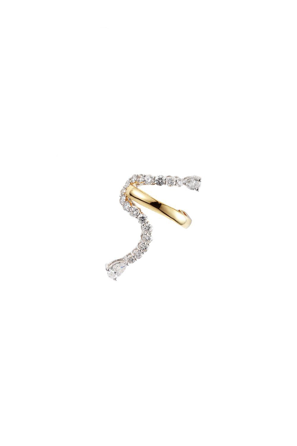 Whisper Diamond Ear Cuff-YELLOW GOLD-JEWELRYFINE JEWELEARRING-YEPREM JEWELLERY
