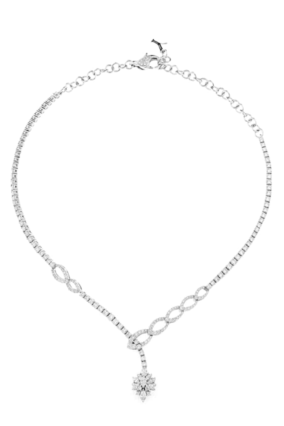 YEPREM JEWELLERY-Diamond Link Necklace-WHITE GOLD