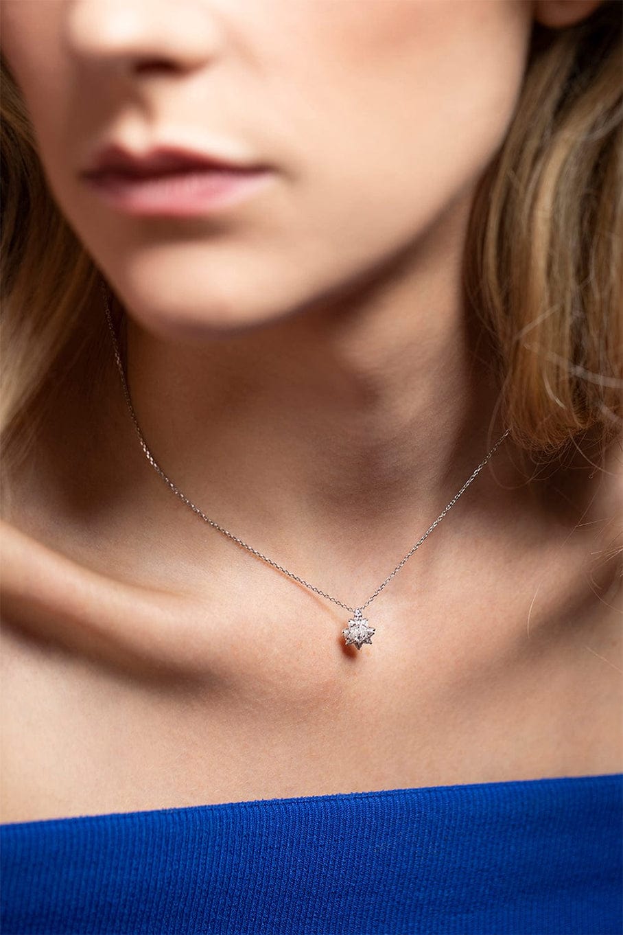 YEPREM JEWELLERY-Diamond Pendant Necklace-WHITE GOLD