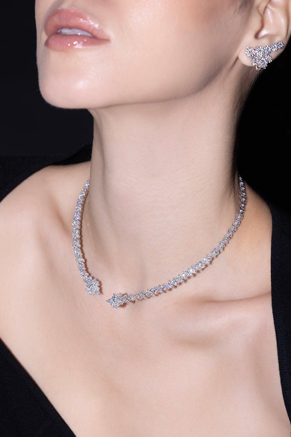 YEPREM JEWELLERY-Marquise Diamond Collar-WHITE GOLD