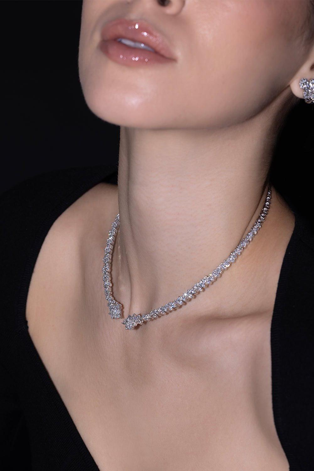 YEPREM JEWELLERY-Marquise Diamond Collar-WHITE GOLD