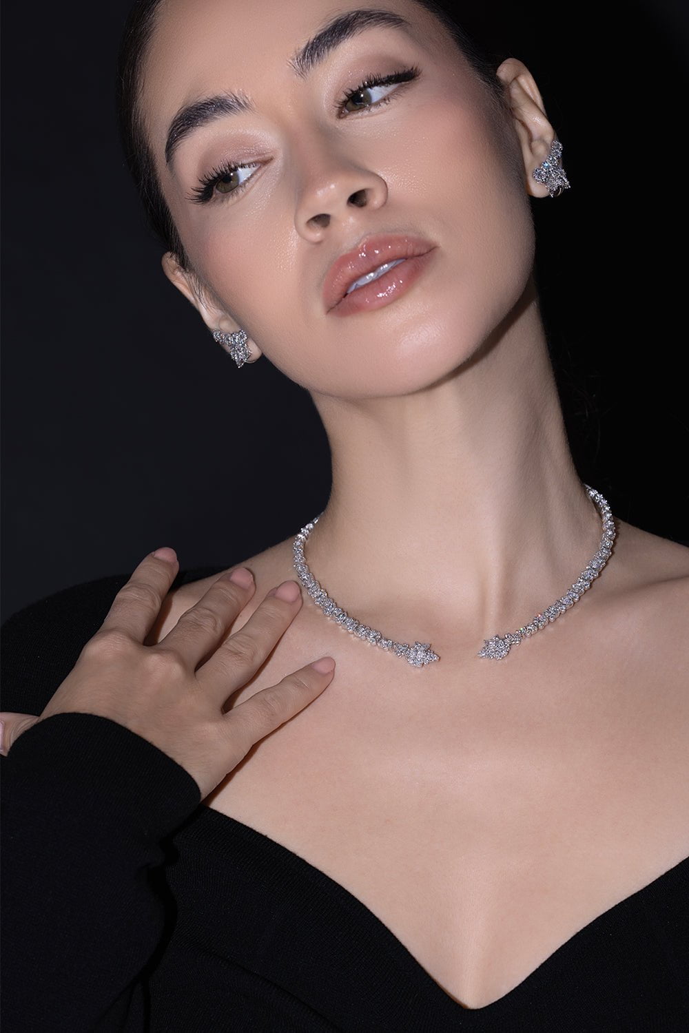 YEPREM JEWELLERY-Marquise Diamond Collar-WHITE GOLD