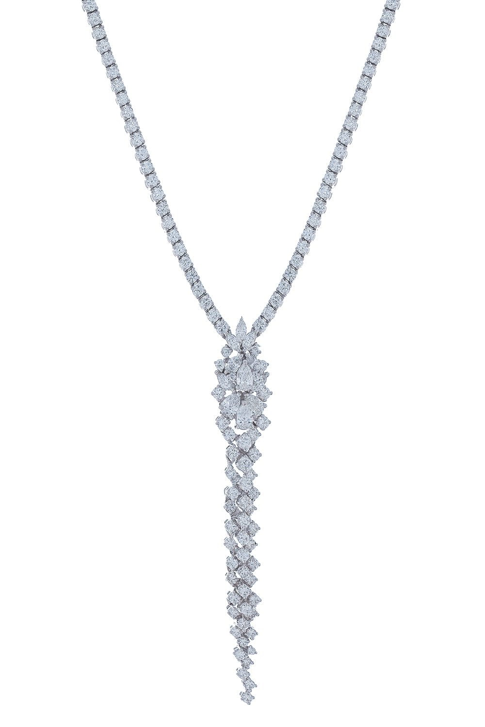 YEPREM JEWELLERY-Marquise Diamond Necklace-WHITE GOLD