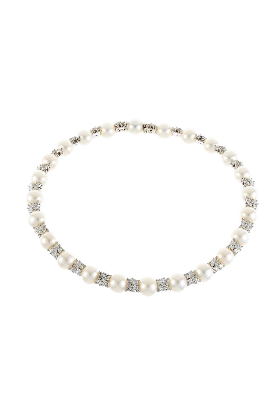 YEPREM JEWELLERY-Pearlescent Choker Necklace-WHITE GOLD
