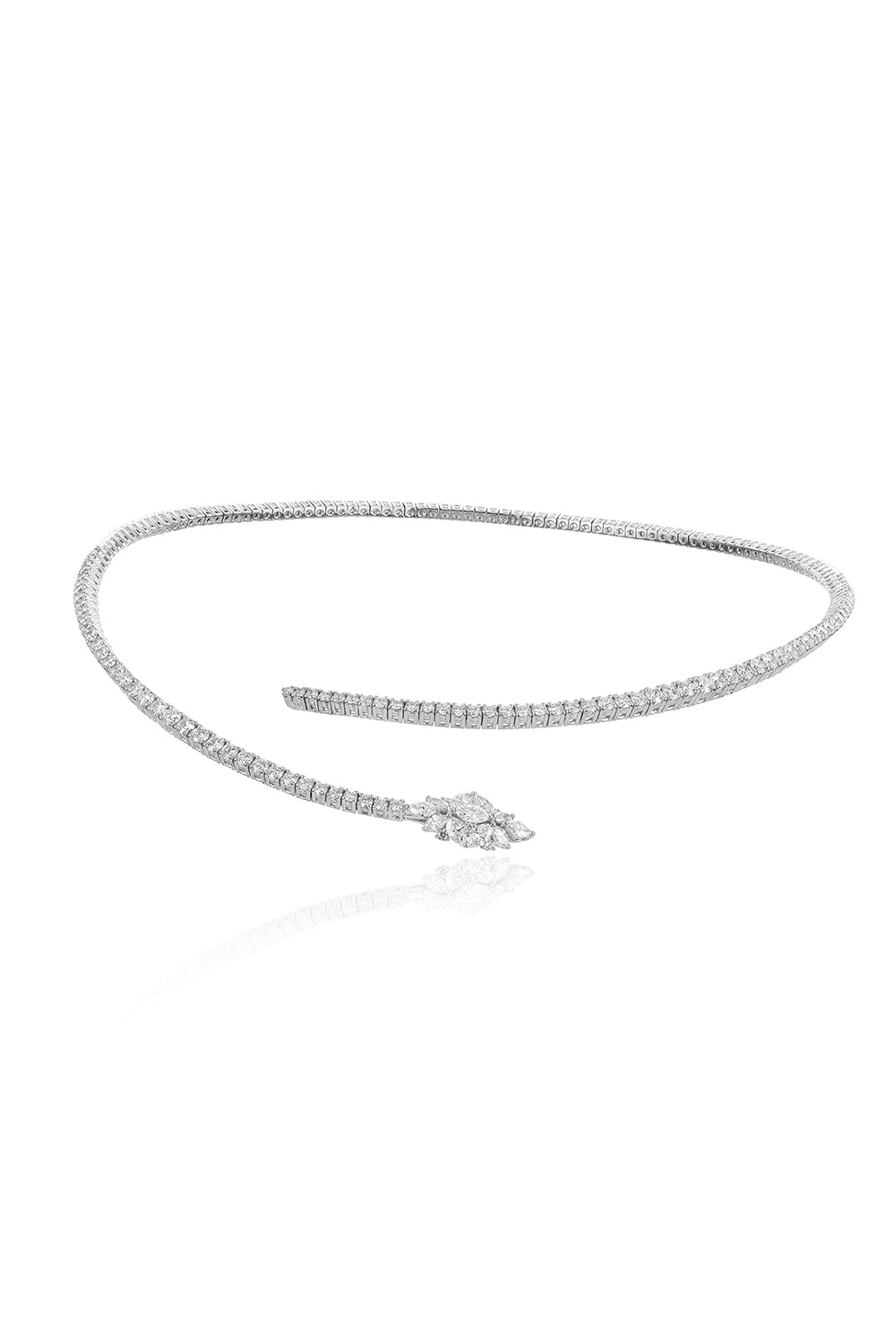 Y-Couture Diamond Choker Necklace-WHITE GOLD-JEWELRYFINE JEWELNECKLACE O-YEPREM JEWELLERY