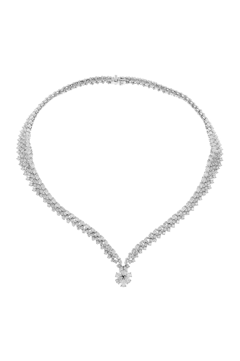 Y-Couture Diamond Statement Necklace-WHITE GOLD-JEWELRYFINE JEWELNECKLACE O-YEPREM JEWELLERY