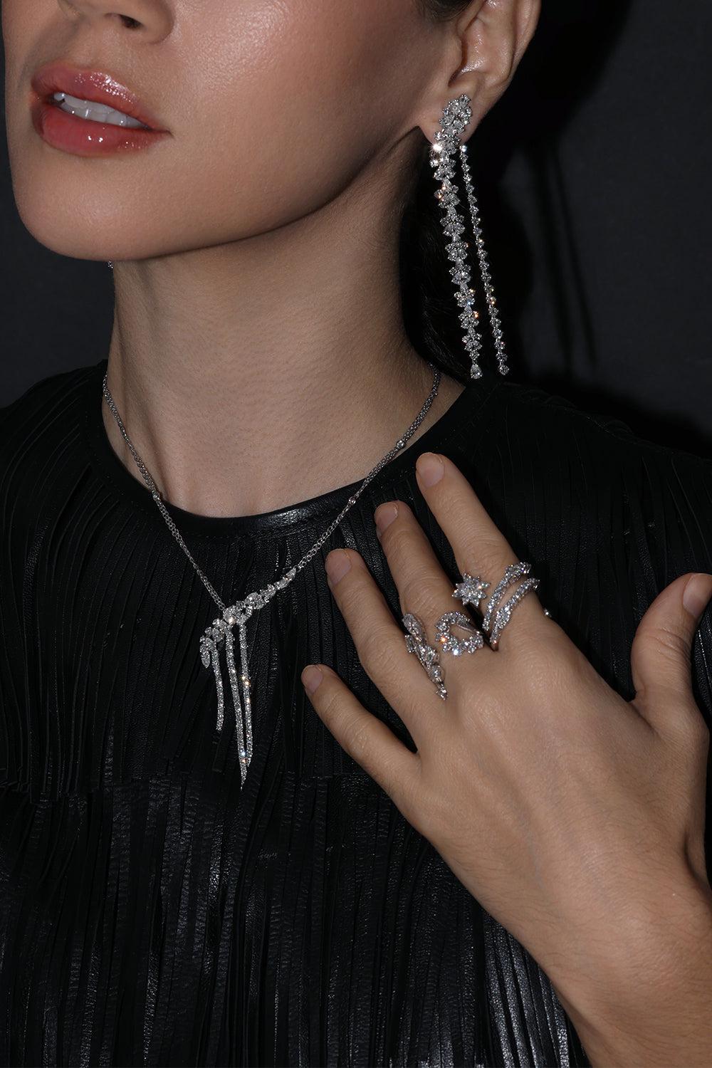 Y-Not Diamond Drop Pendant Necklace-WHITE GOLD-JEWELRYFINE JEWELNECKLACE O-YEPREM JEWELLERY