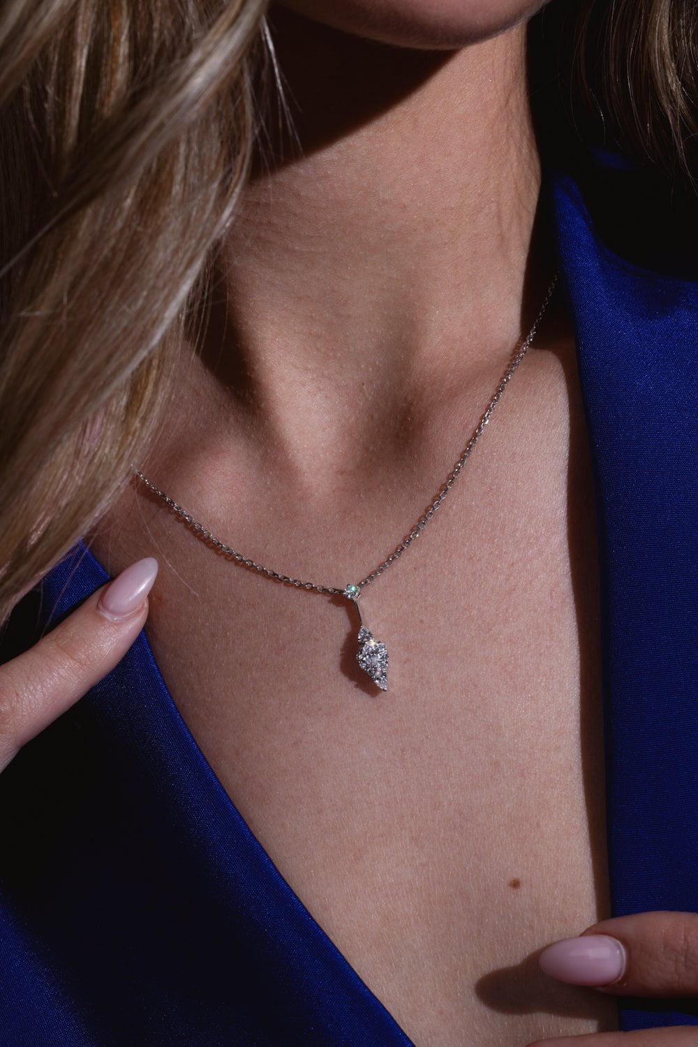 YEPREM JEWELLERY-Y-Not Pendant Necklace-WHITE GOLD