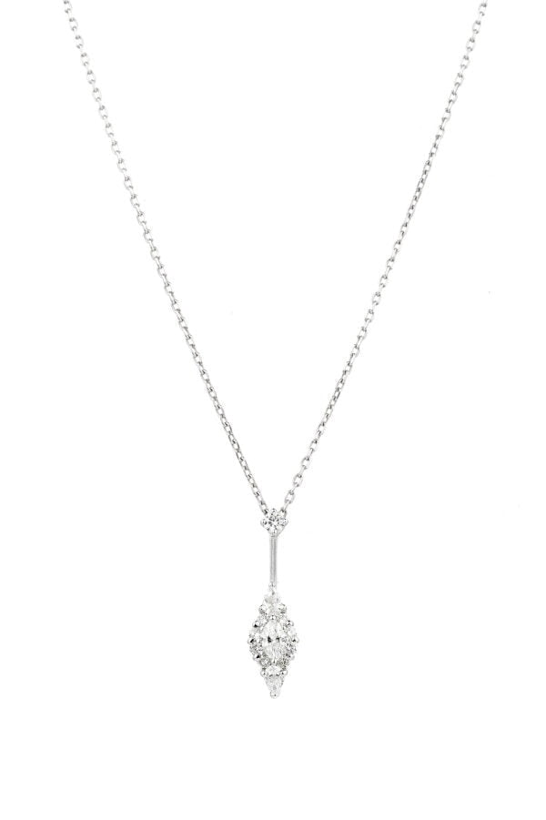 YEPREM JEWELLERY-Y-Not Pendant Necklace-WHITE GOLD