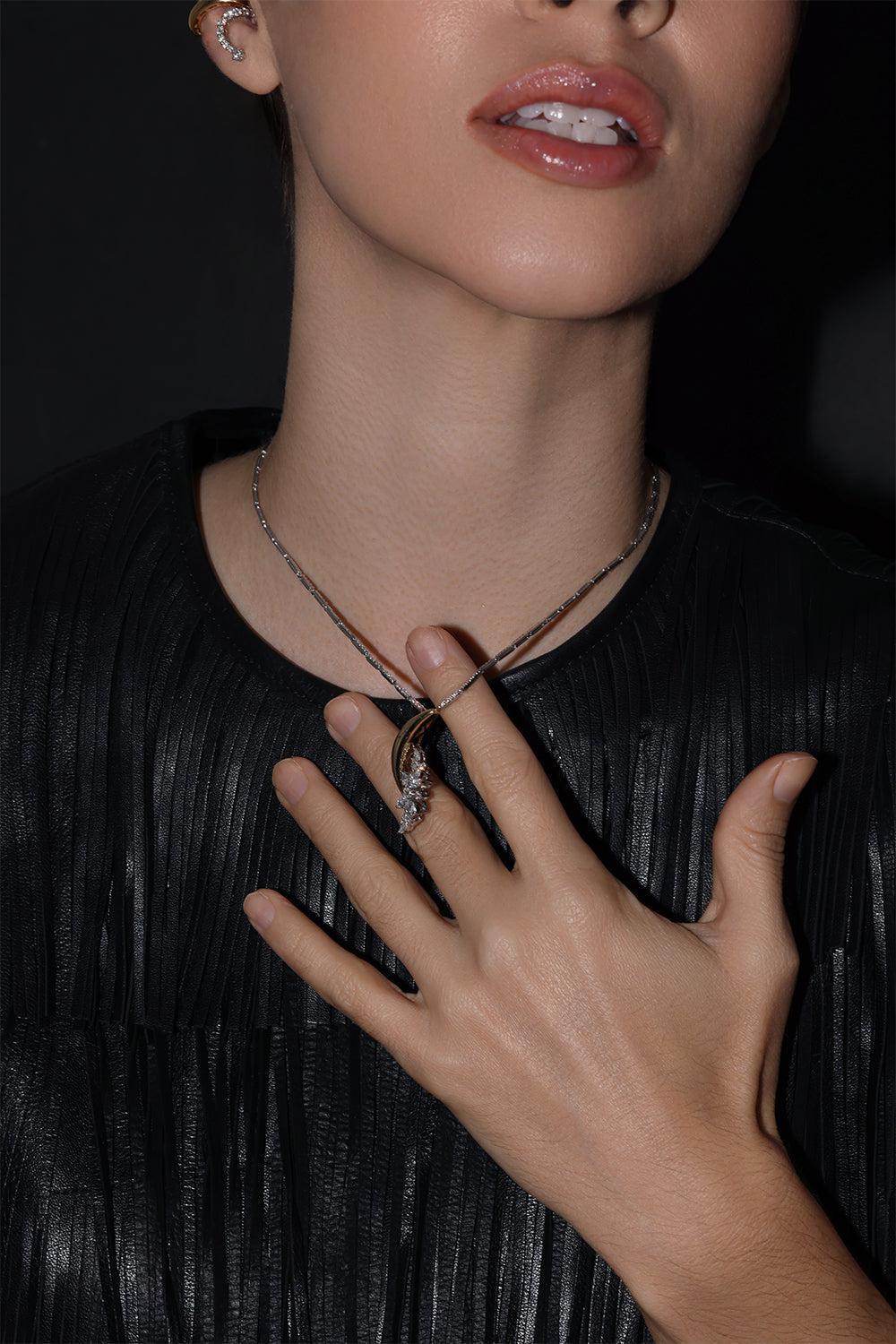 Golden Strada Reign Supreme Pendant Necklace-YELLOW GOLD-JEWELRYFINE JEWELNECKLACE O-YEPREM JEWELLERY