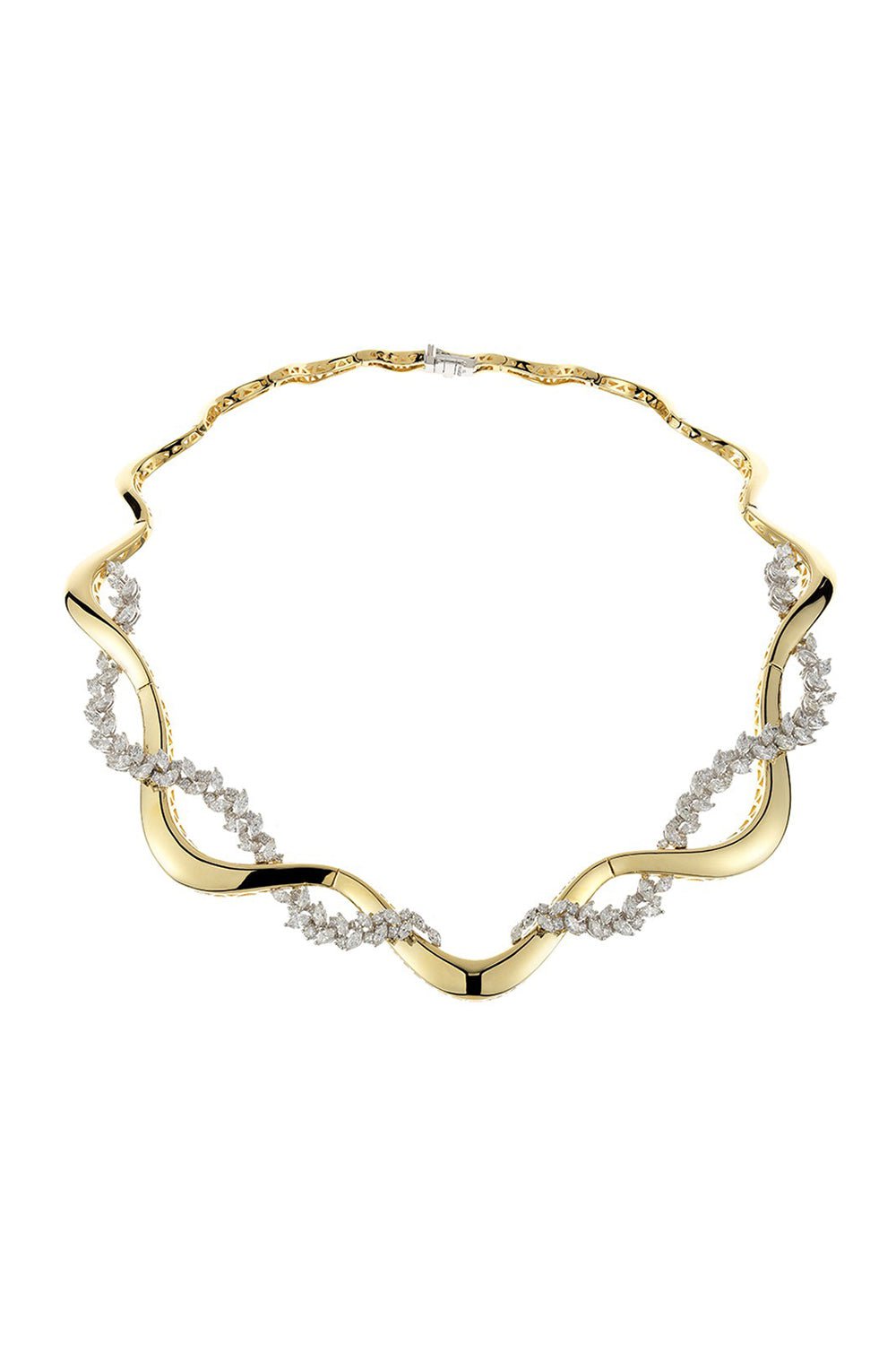 YEPREM JEWELLERY-Golden Strada Statement Necklace-YELLOW GOLD