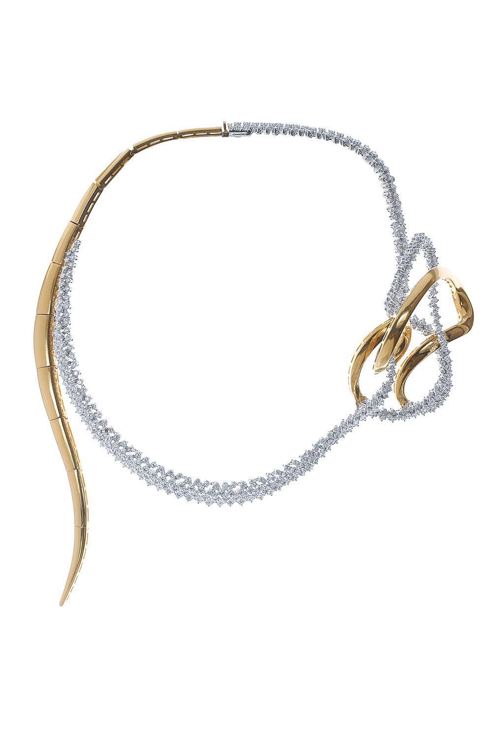 Golden Strada Statement Necklace-YELLOW GOLD-JEWELRYFINE JEWELNECKLACE O-YEPREM JEWELLERY