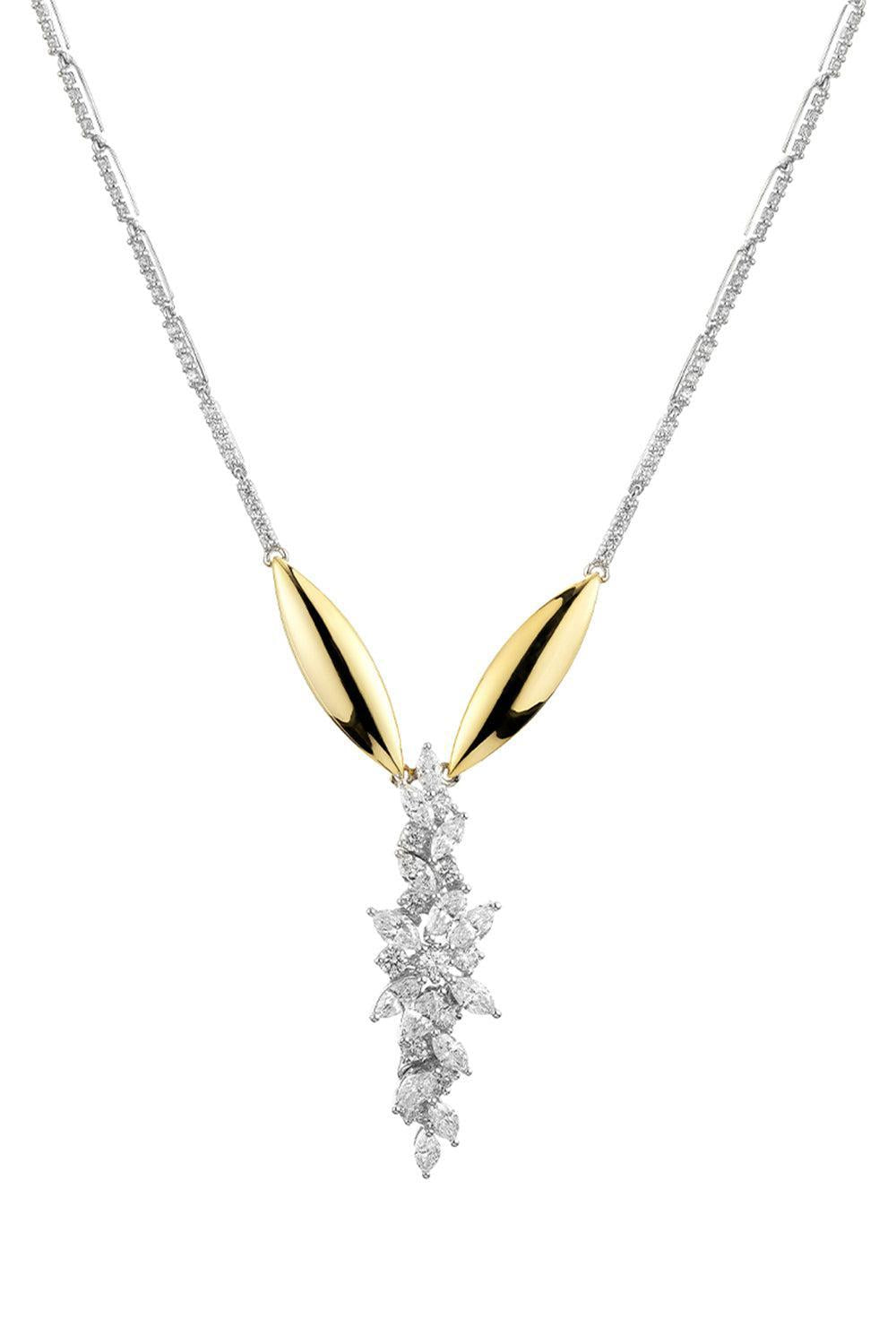 Golden Strada Y-Not Diamond Necklace-YELLOW GOLD-JEWELRYFINE JEWELNECKLACE O-YEPREM JEWELLERY