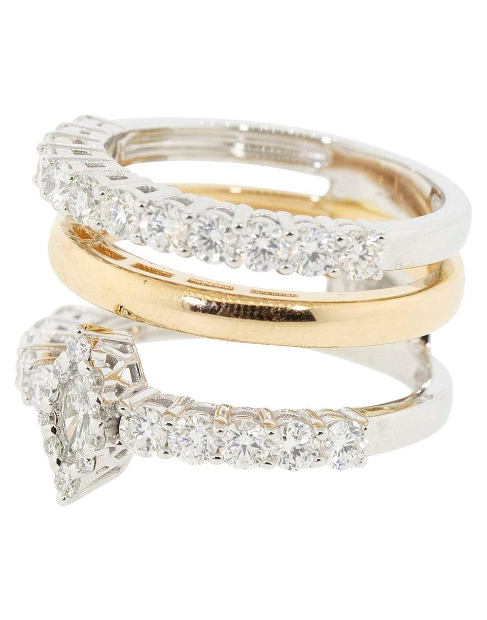 YEPREM JEWELLERY-Three Band Diamond Ring-ROSE GOLD