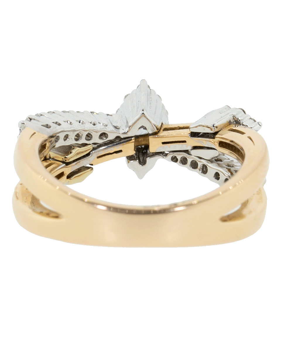YEPREM JEWELLERY-Marquis Diamond X Ring-ROSE GOLD