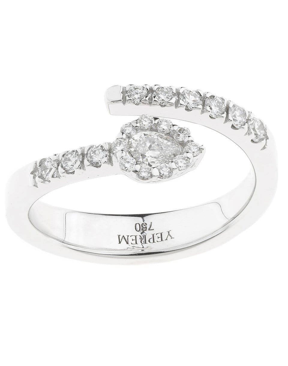YEPREM JEWELLERY-Pear and Round Diamond Ring-WHITE GOLD