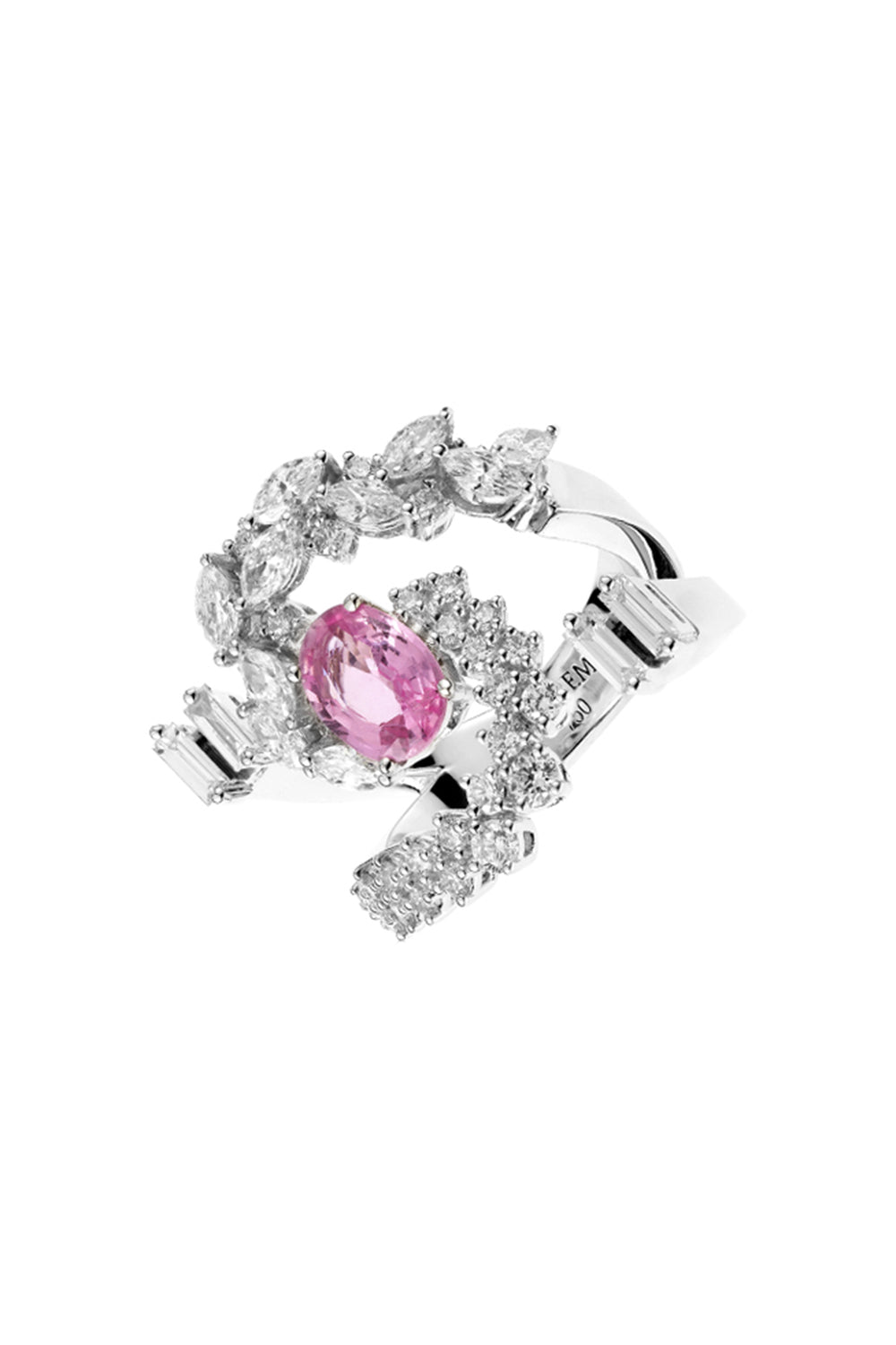 Reign Supreme Pink Sapphire Stackable Ring-WHITE GOLD-5.75-JEWELRYFINE JEWELRING-YEPREM JEWELLERY