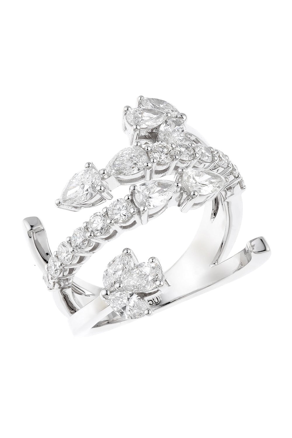 YEPREM JEWELLERY-Diamond Wrap Ring-WHITE GOLD