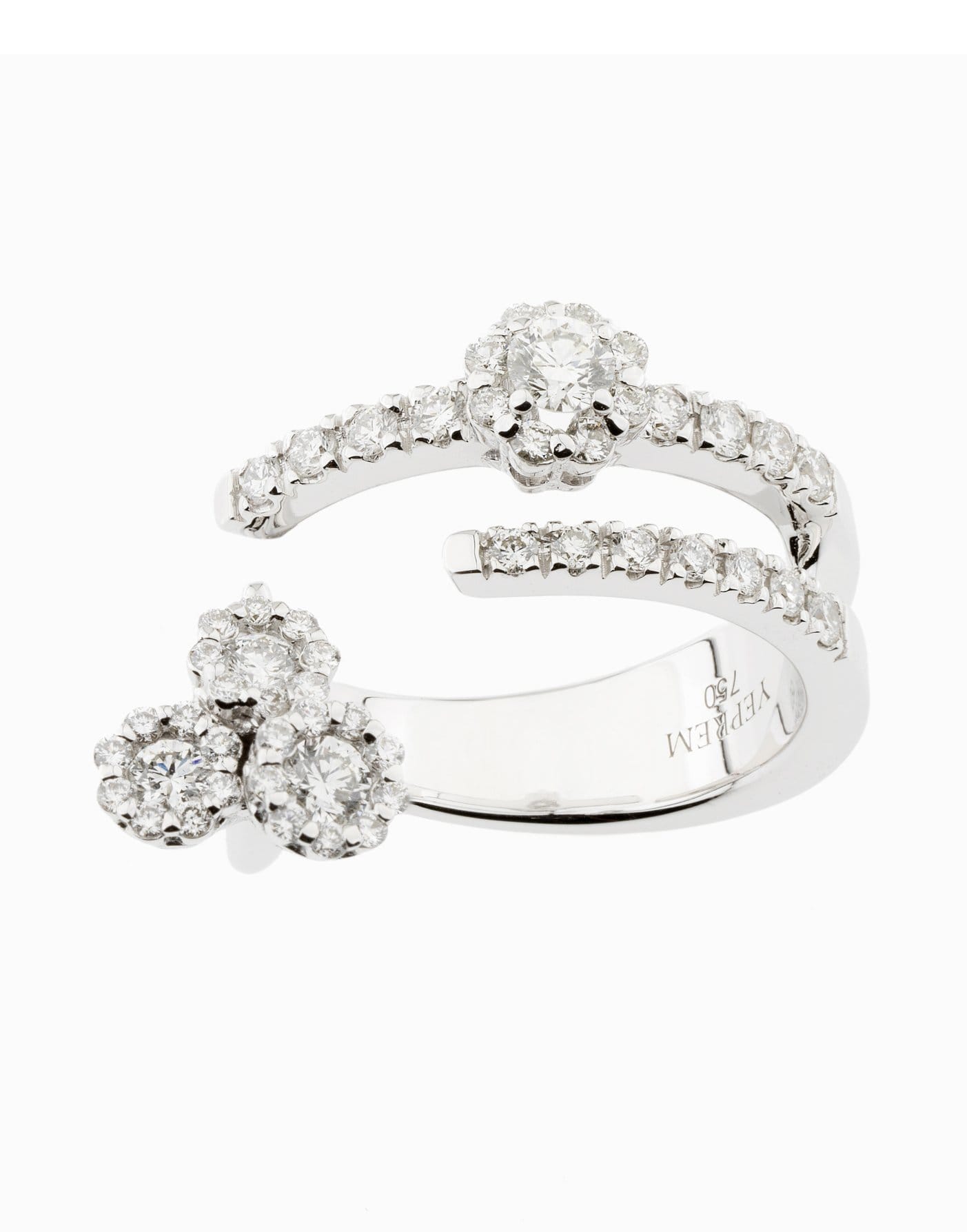 YEPREM JEWELLERY-Open Marquise and Round Diamond Ring-WHITE GOLD