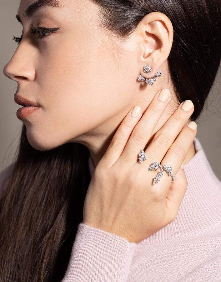 YEPREM JEWELLERY-Diamond Wrap Ring-WHITE GOLD