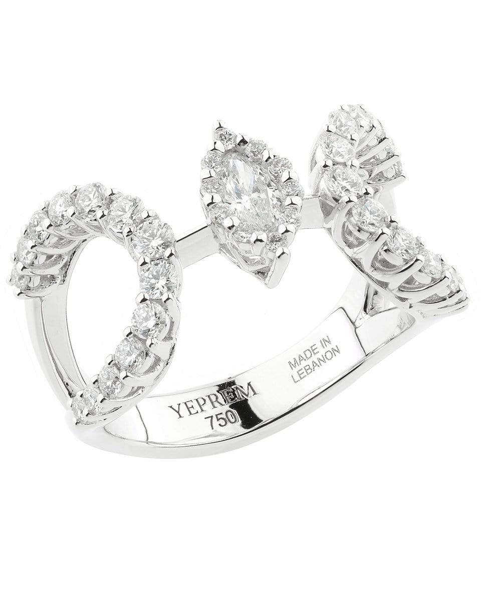 YEPREM JEWELLERY-Marquise and Round Diamond Ring-WHITE GOLD