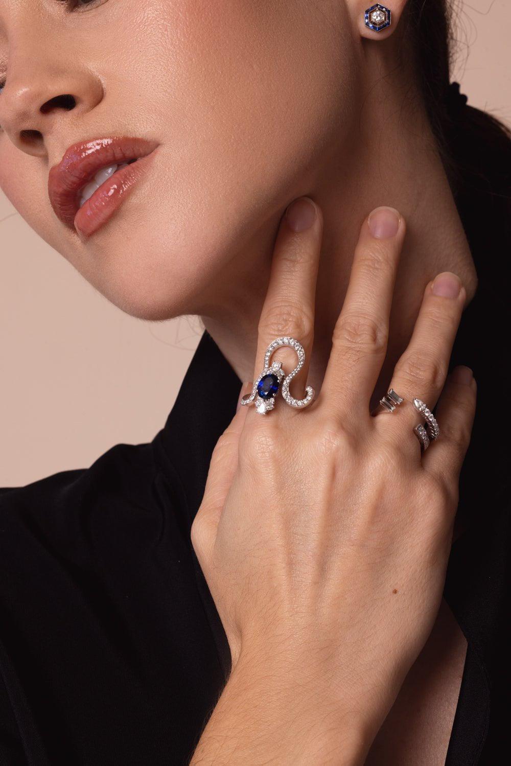 YEPREM JEWELLERY-Y-Not Stackable Ring-WHITE GOLD